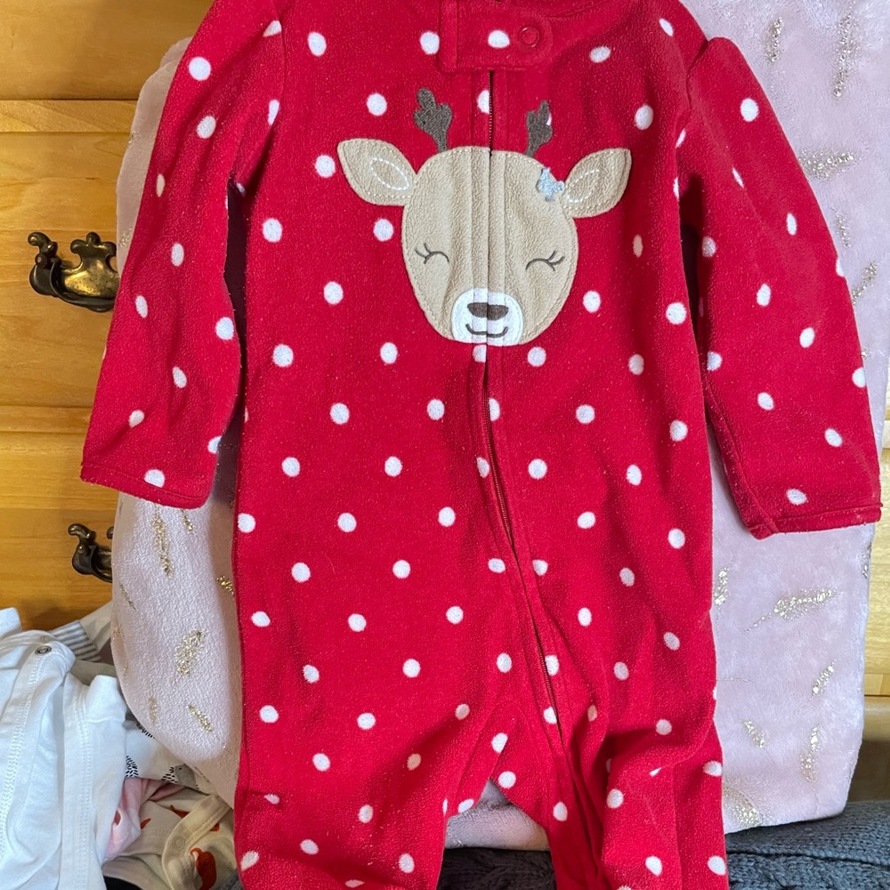 Carters Child of Mine 6-9 mo Christmas Pajamas Fleece